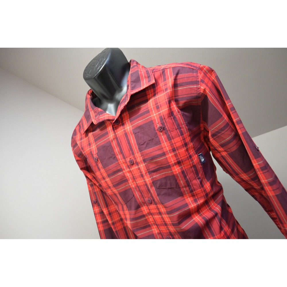 The North Face Plaid Button Down Vented Shirt Mens Medium Long Sleeve Hiking EUC